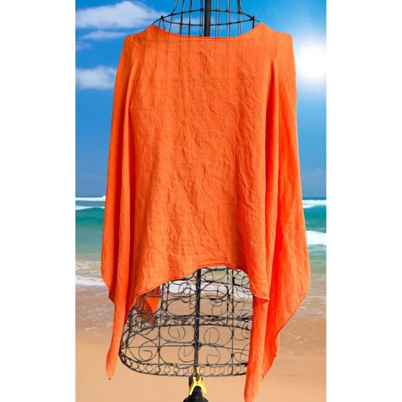 Vintage Swimsuit Cover Up One Size Orange Beach Cruise Tropical Island Vacation - Picture 6 of 10